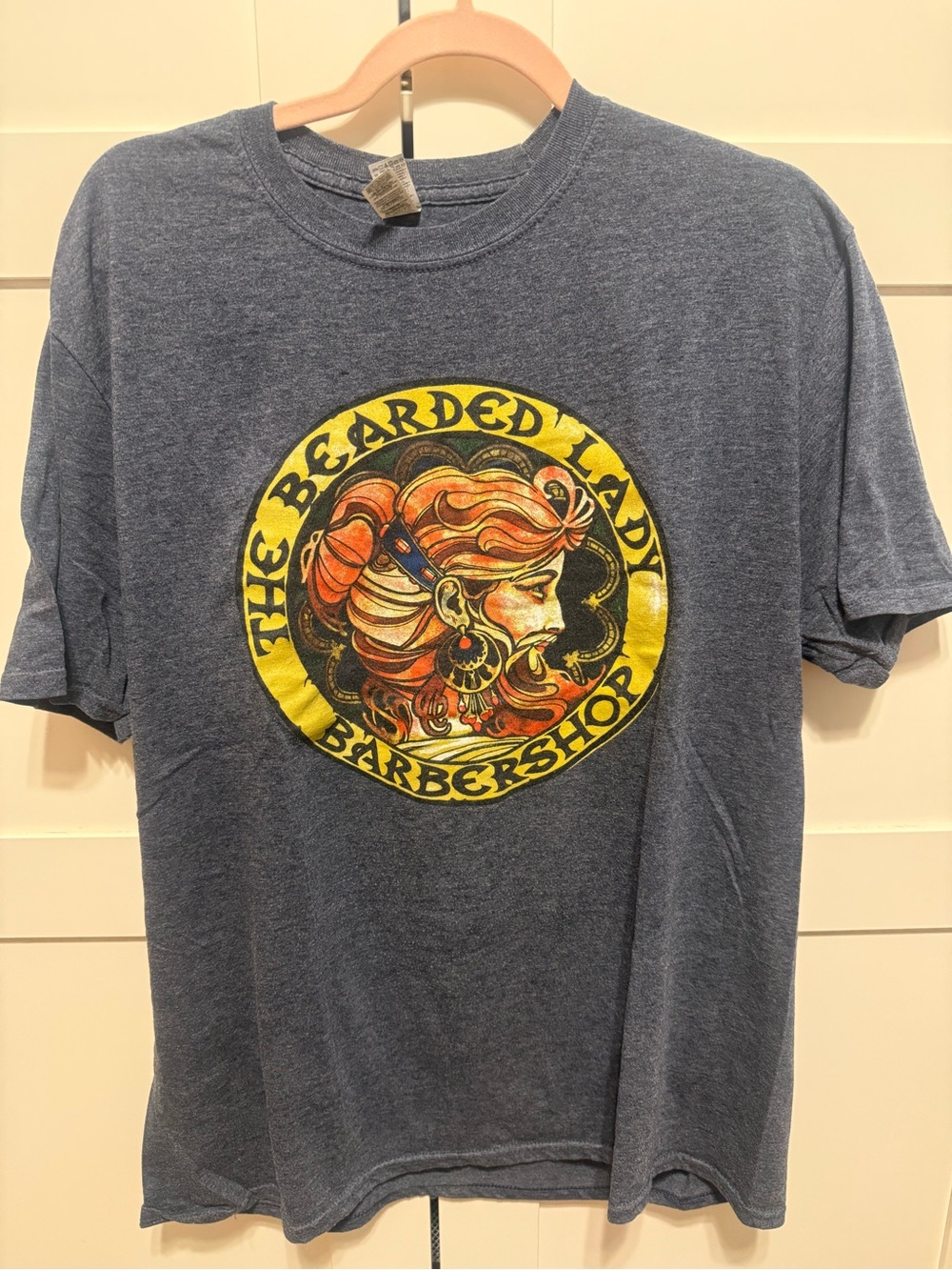 The Bearded Lady - New Orleans short sleeve graphic tee in blue/gray XL